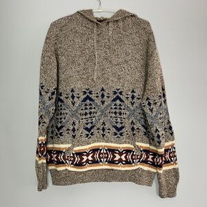 Lucky Brand Patterned Hooded Sweater – Tan, XL